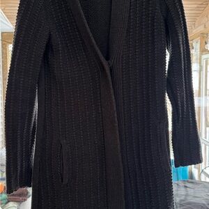 CAbi Black Ribbed Cardigan Sweater